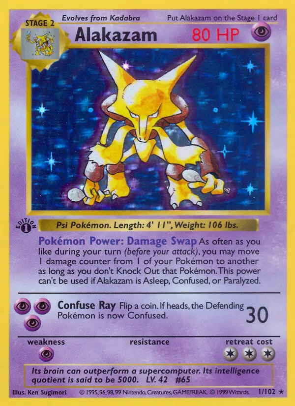 Alakazam #1, Base Set Unlimited