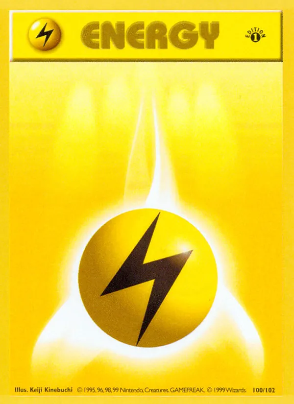 Lightning Energy #100, Base Set 1st Edition