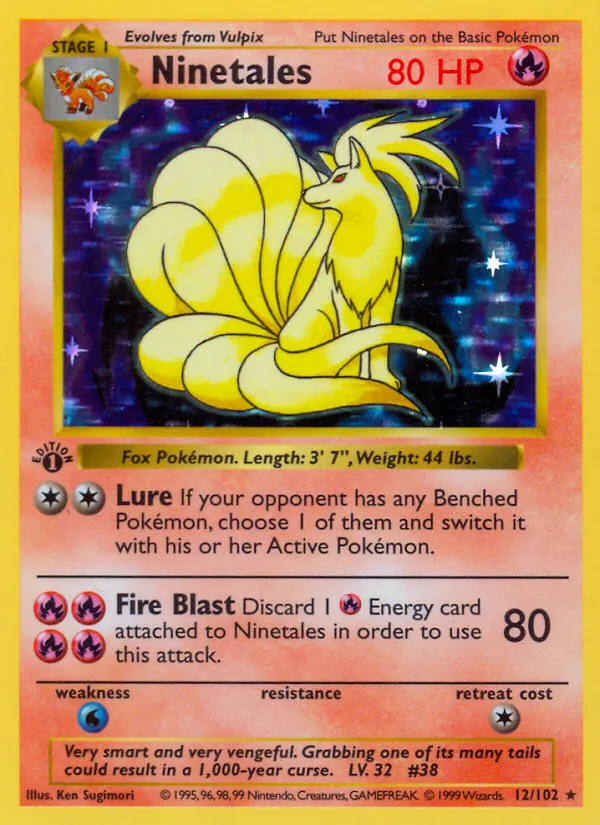 Ninetales #12, Base Set Shadowless