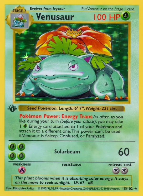 Venusaur #15, Base Set Unlimited