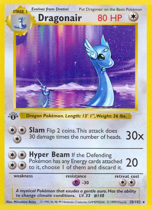 Dragonair #18, Base Set Shadowless