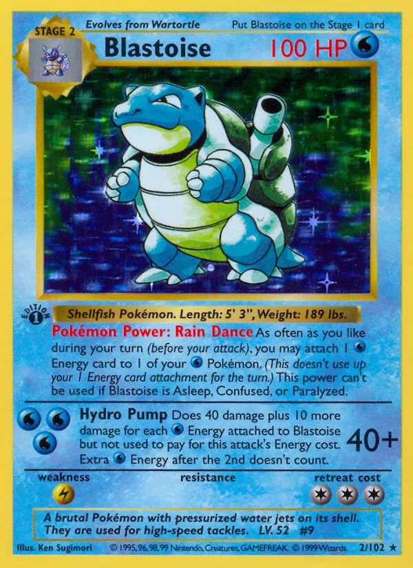 Blastoise #2, Base Set Unlimited