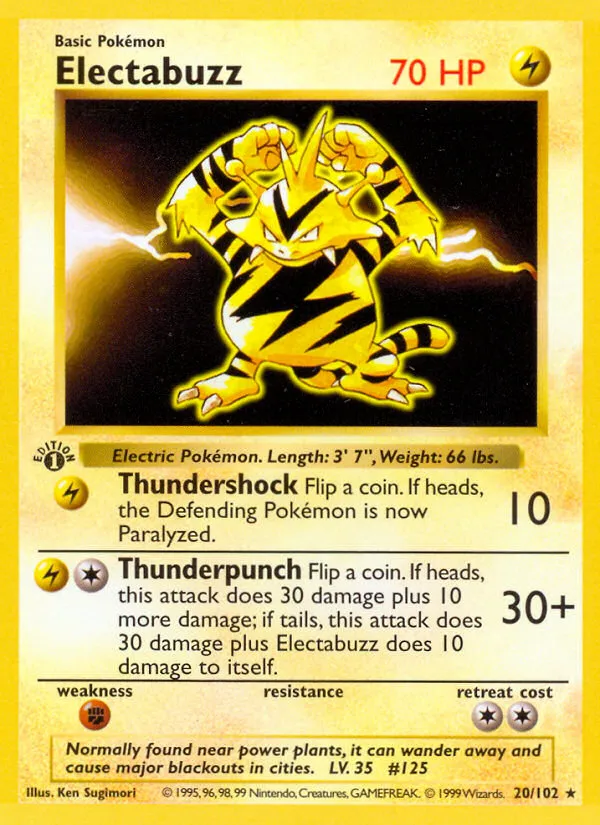 Electabuzz #20, Base Set Unlimited
