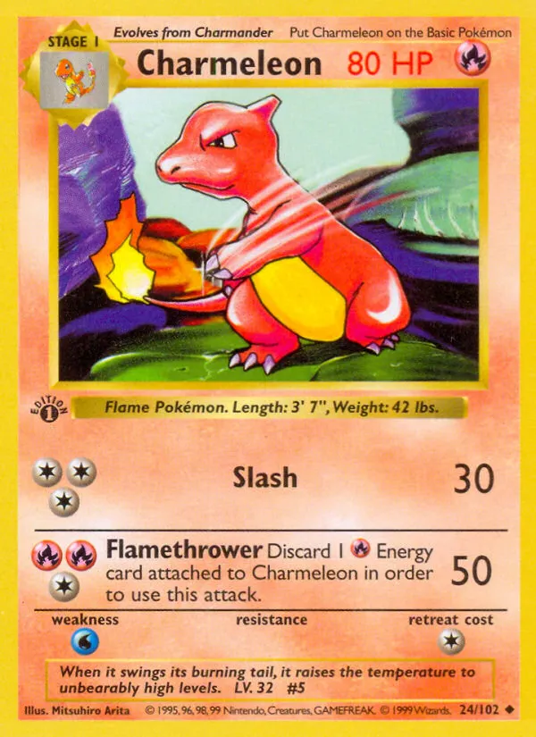Charmeleon #24, Base Set Shadowless