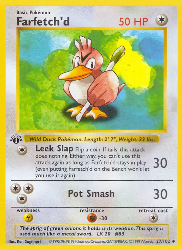 Farfetch'd #27, Base Set 1999-2000 Copyright
