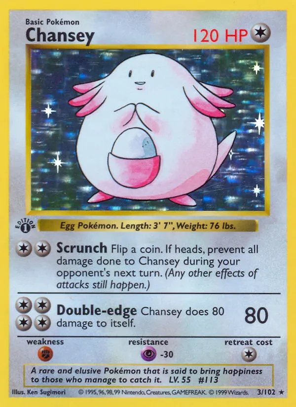 Chansey #3, Base Set 1999-2000 Copyright