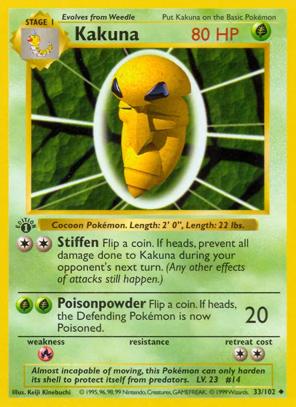 Kakuna #33, Base Set 1st Edition
