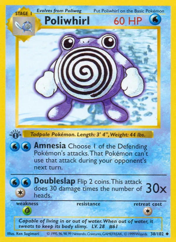 Poliwhirl #38, Base Set Shadowless
