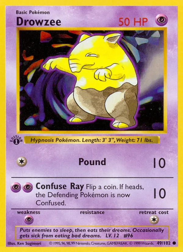 Drowzee #49, Base Set 1st Edition