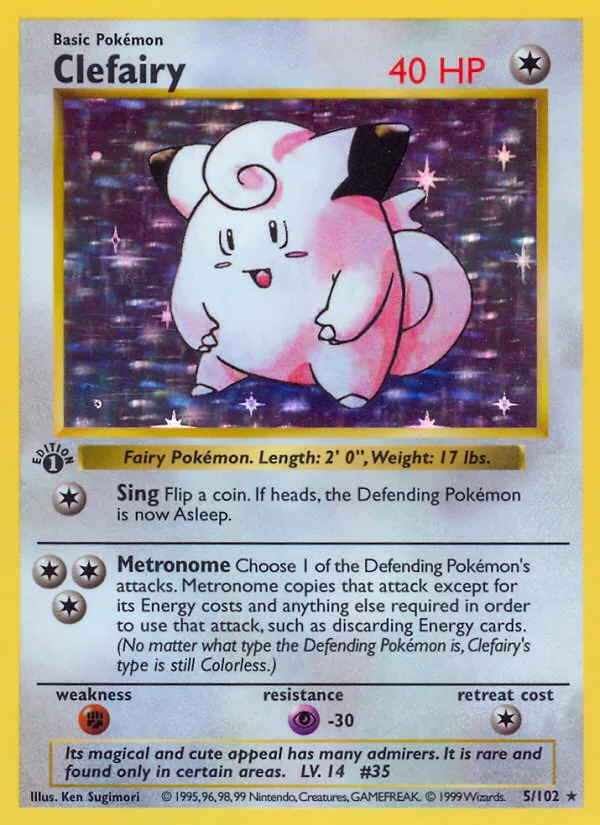 Clefairy #5, Base Set Shadowless