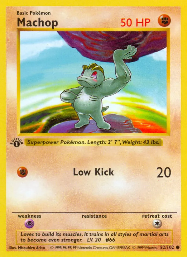 Machop #52, Base Set 1999-2000 Copyright