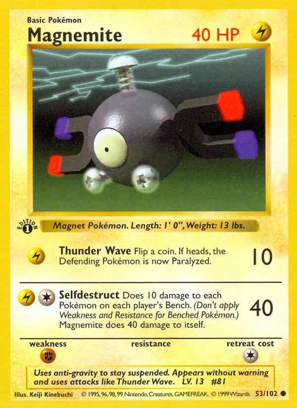 Magnemite #53, Base Set 1999-2000 Copyright