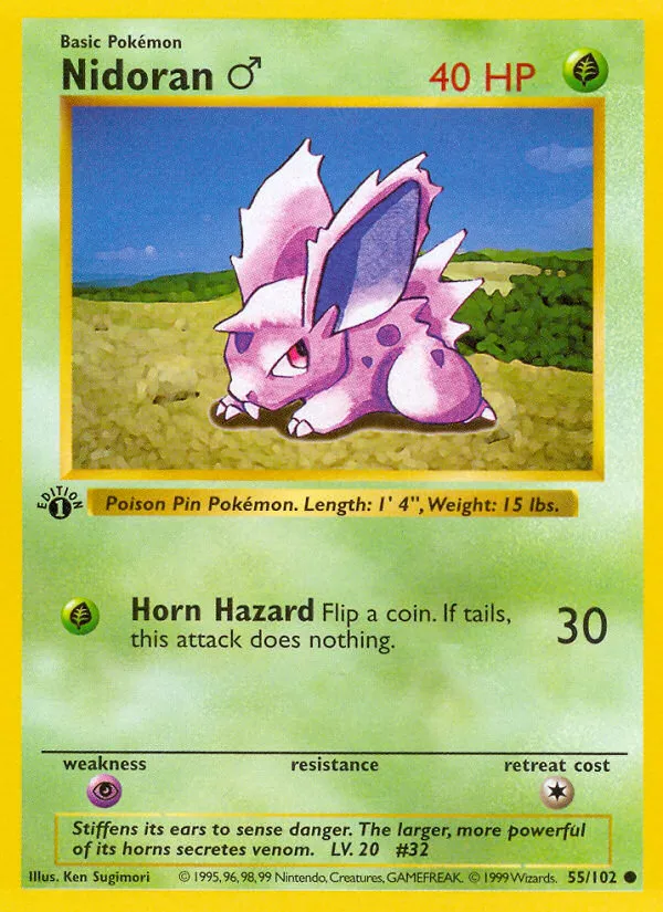 Nidoran ♂ #55, Base Set Unlimited