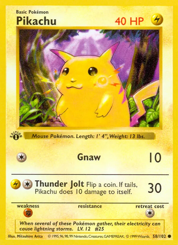 Pikachu #58, Base Set Ghost Stamp Error
