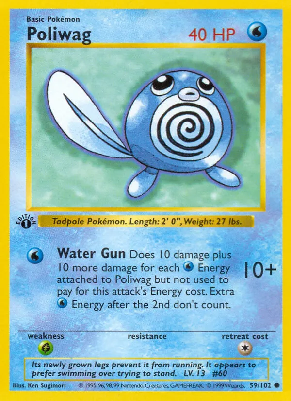 Poliwag #59, Base Set 1st Edition