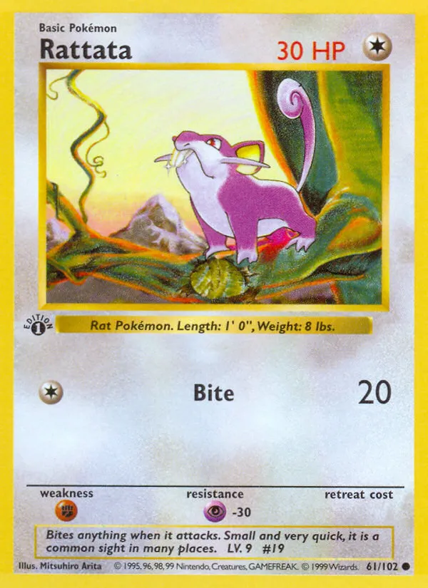 Rattata #61, Base Set Trainer Deck A