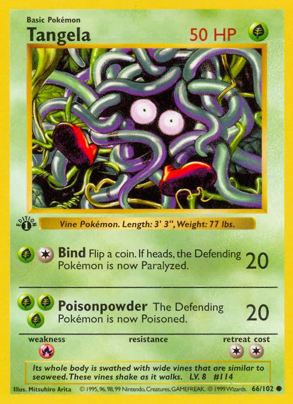 Tangela #66, Base Set Shadowless
