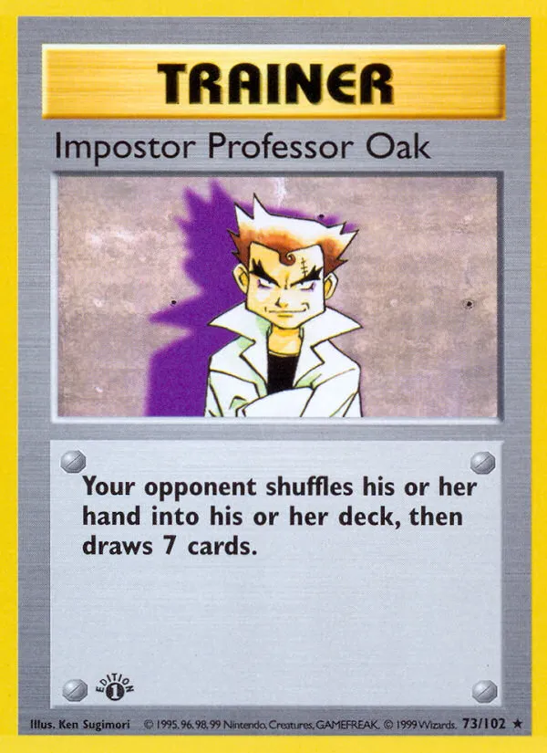 Impostor Professor Oak #73, Base Set 1st Edition
