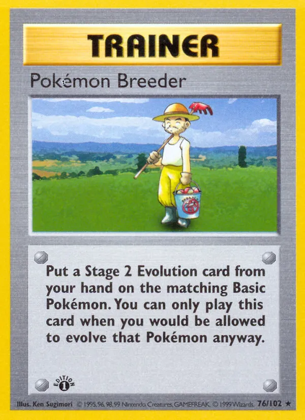 Pokémon Breeder #76, Base Set Shadowless