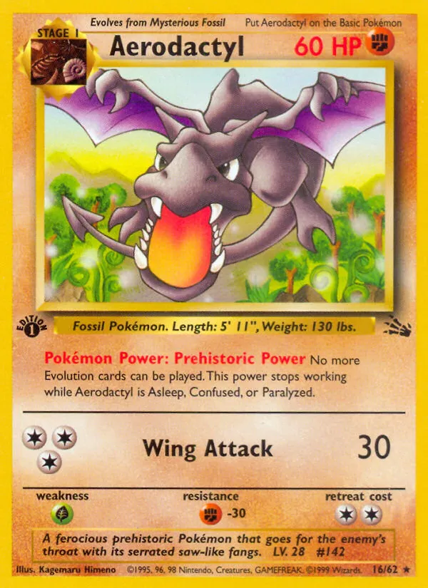 Aerodactyl #16, Fossil 1st Edition