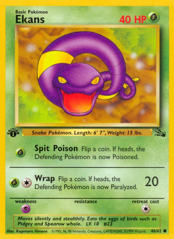 Ekans #46, Fossil 1999-2000 Copyright