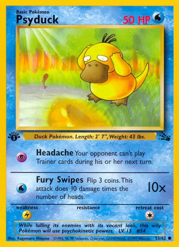 Psyduck #53, Fossil 1st Edition