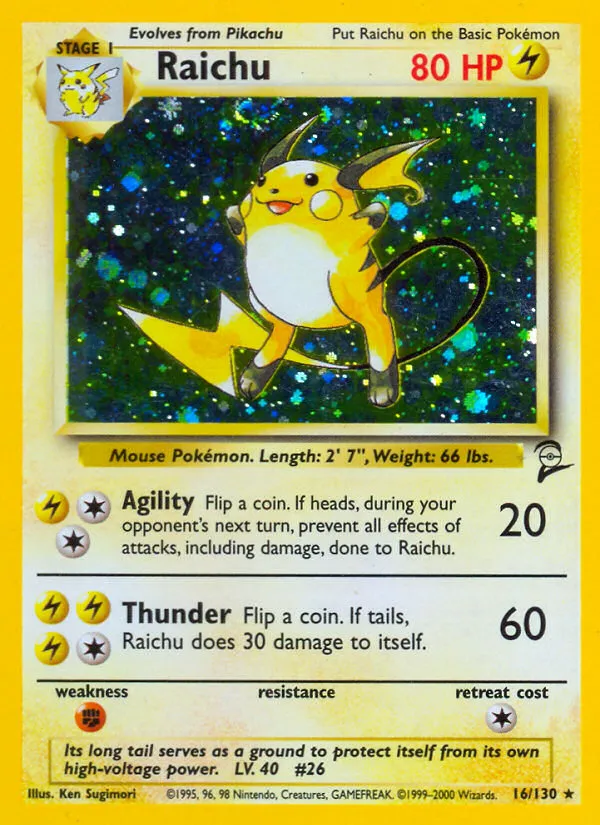 Raichu #16, Base Set 2