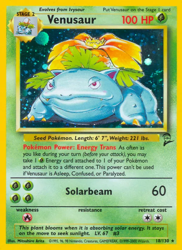 Venusaur #18, Base Set 2 Inverted Back Error