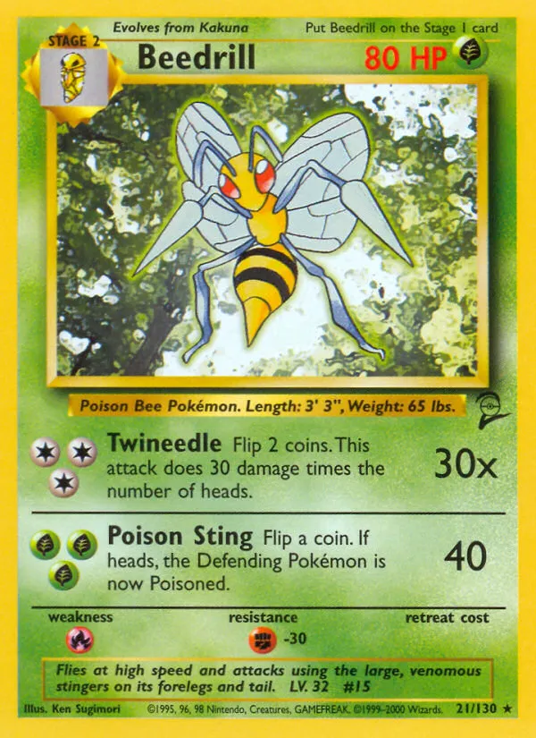 Beedrill #21, Base Set 2