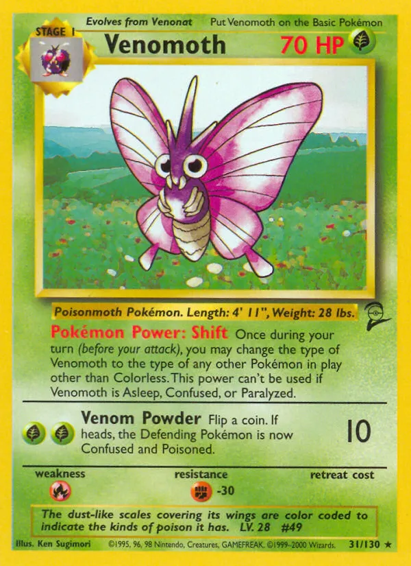 Venomoth #31, Base Set 2