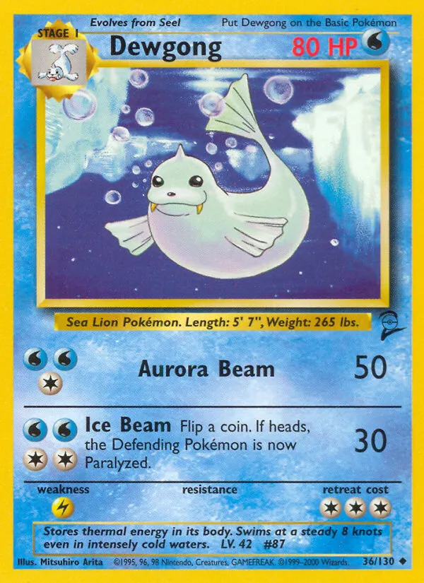 Dewgong #36, Base Set 2