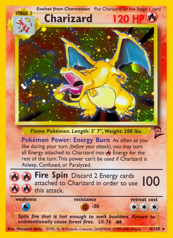 Charizard #4, Base Set 2 Inverted Back