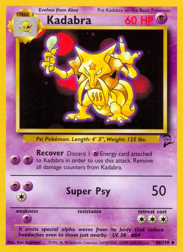 Kadabra #46, Base Set 2
