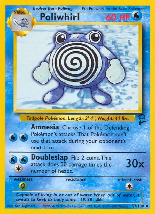 Poliwhirl #57, Base Set 2