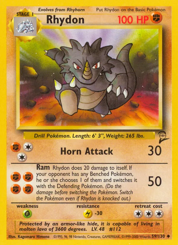 Rhydon #59, Base Set 2