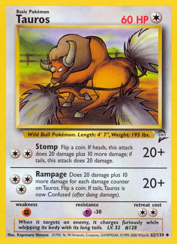 Tauros #62, Base Set 2