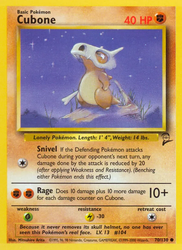 Cubone #70, Base Set 2