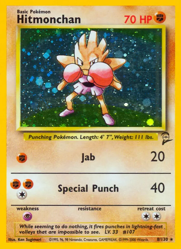 Hitmonchan #8, Base Set 2