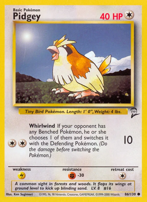 Pidgey #86, Base Set 2