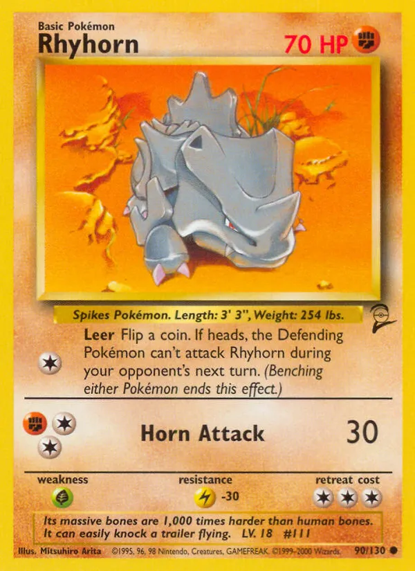 Rhyhorn #90, Base Set 2