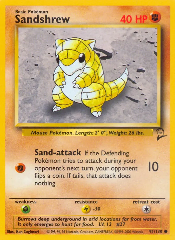 Sandshrew #91, Base Set 2