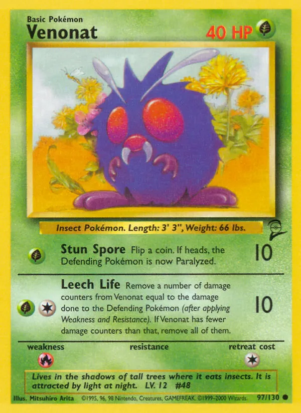 Venonat #97, Base Set 2