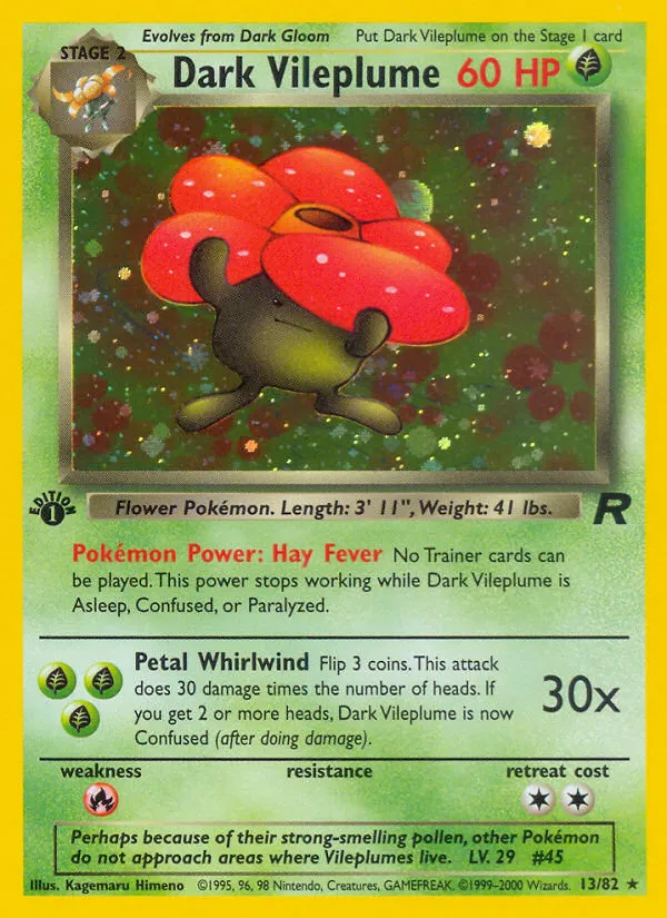 Dark Vileplume #13, Team Rocket 1st Edition