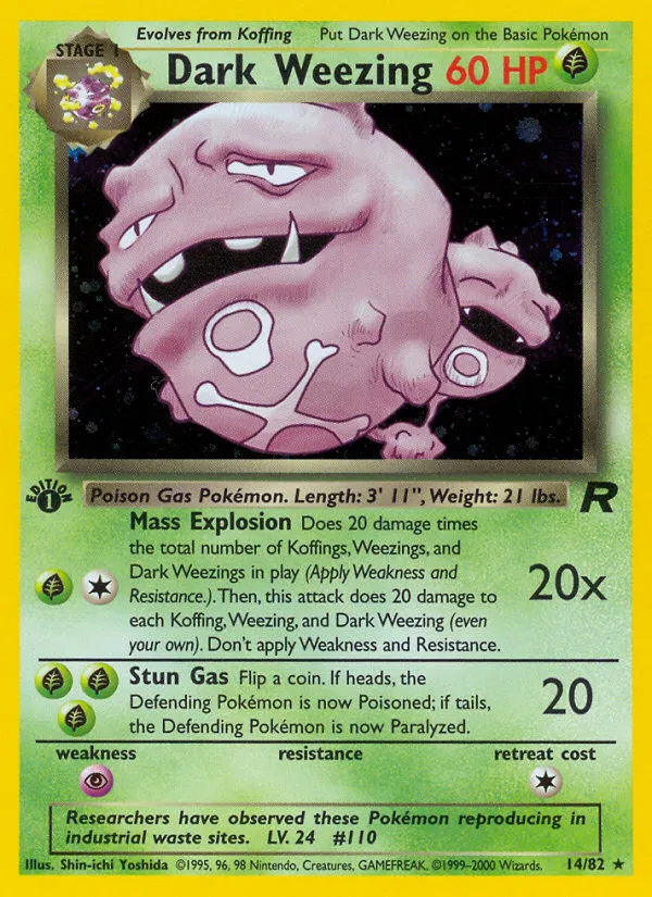 Dark Weezing #14, Team Rocket 1st Edition