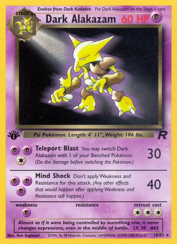 Dark Alakazam #18, Team Rocket