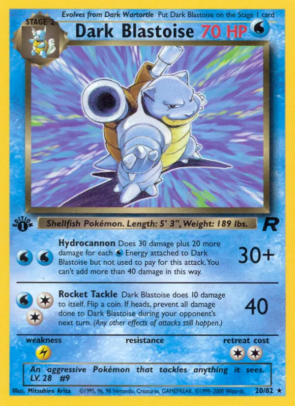 Dark Blastoise #20, Team Rocket 1st Edition