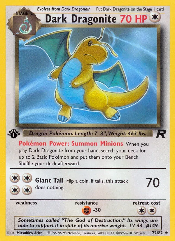 Dark Dragonite #22, Team Rocket 1st Edition