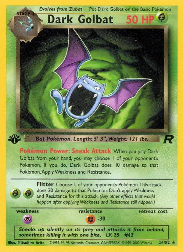 Dark Golbat #24, Team Rocket 1st Edition