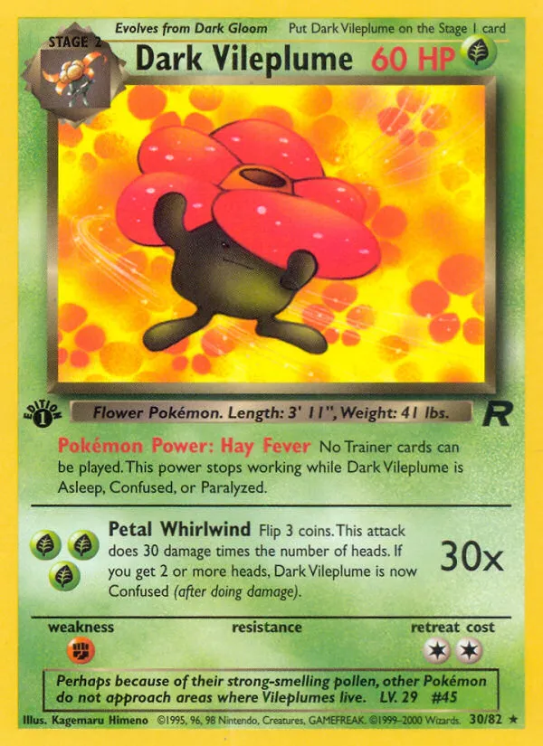 Dark Vileplume #30, Team Rocket 1st Edition
