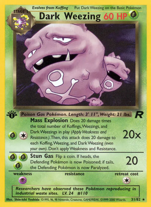 Dark Weezing #31, Team Rocket 1st Edition